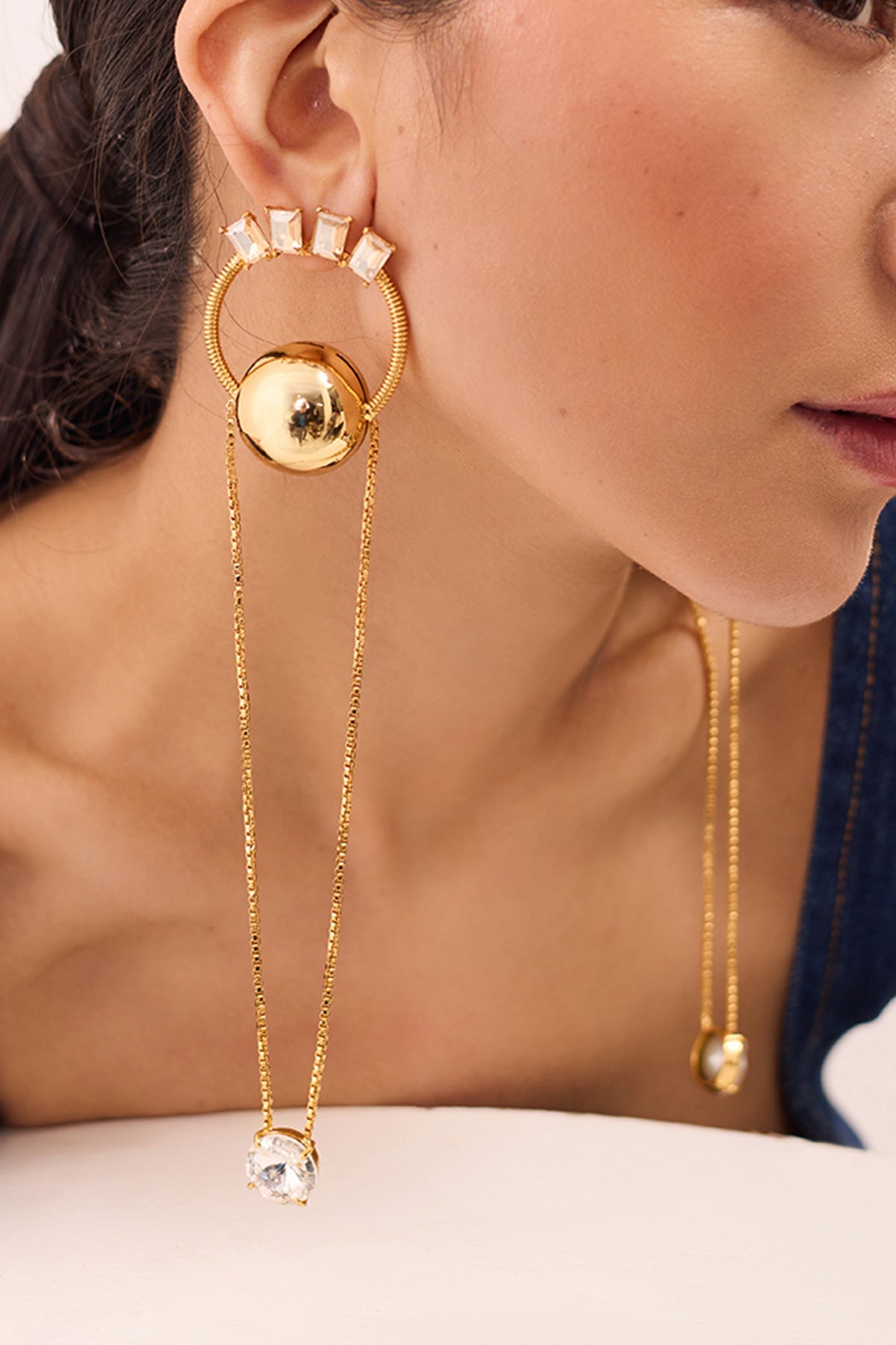 Buy Gold Plated Gemstone Danglers by Ruhheite for Women online at ScrollnShops